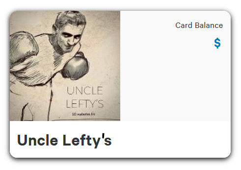 Photo of Uncle Lefty's gift card